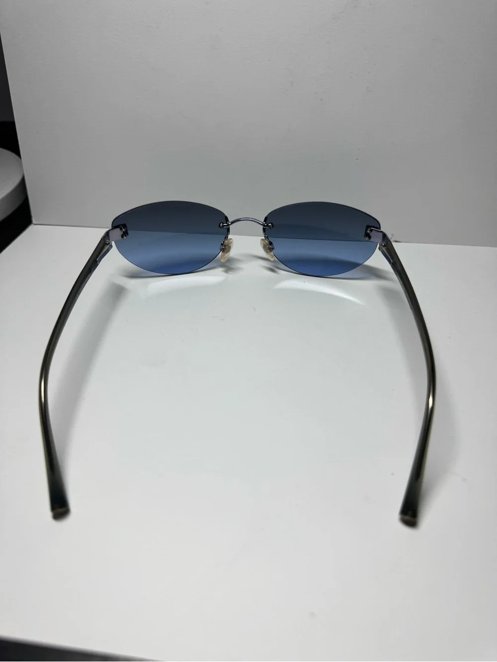 Vintage CHANEL Rimless Sunglasses 4069 C222/8F Excellent Condition Blue Lens